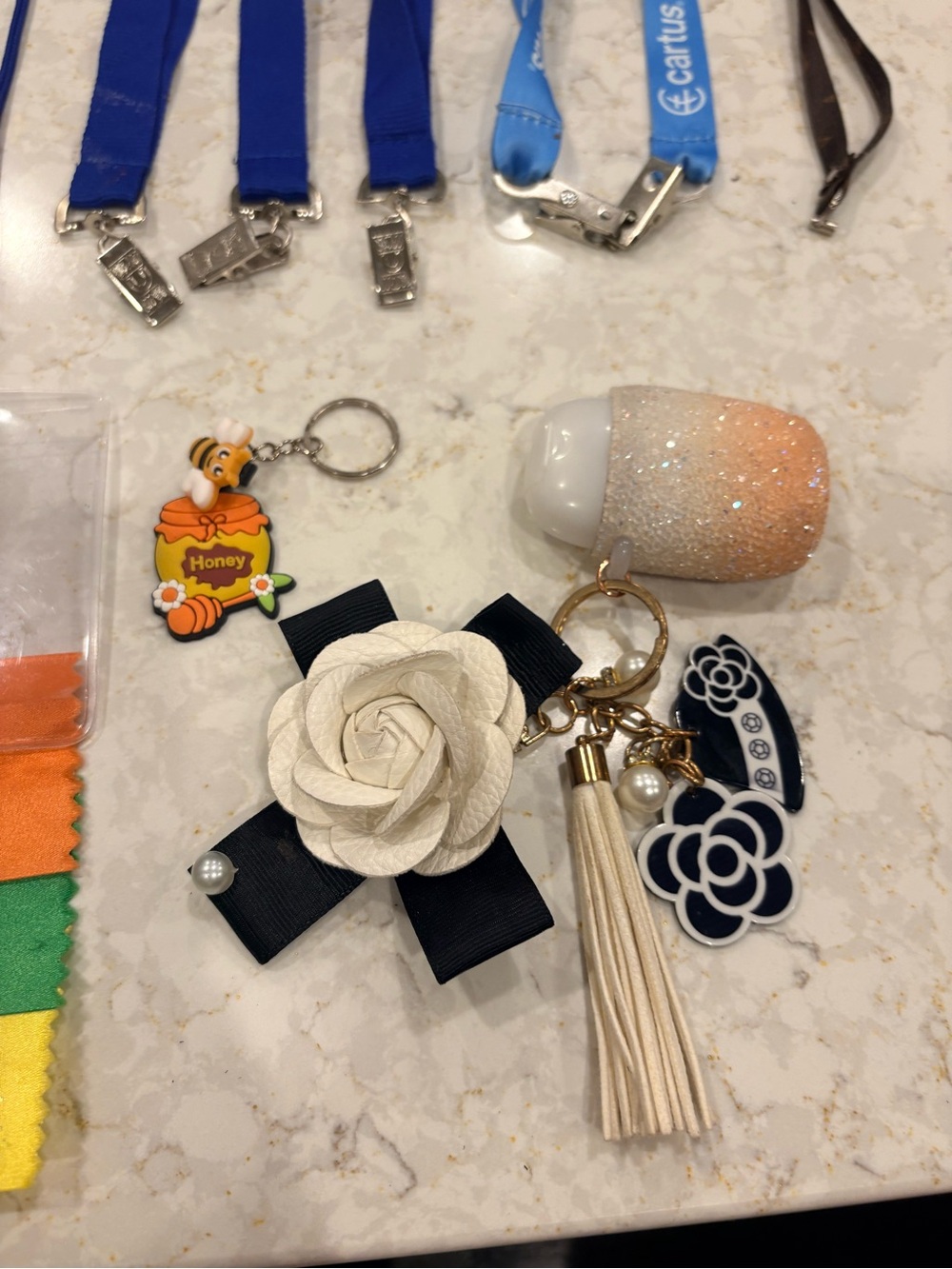 12 Mixed Lot Lanyards CC LV keychains bath body works pocketbac sanitizer holder